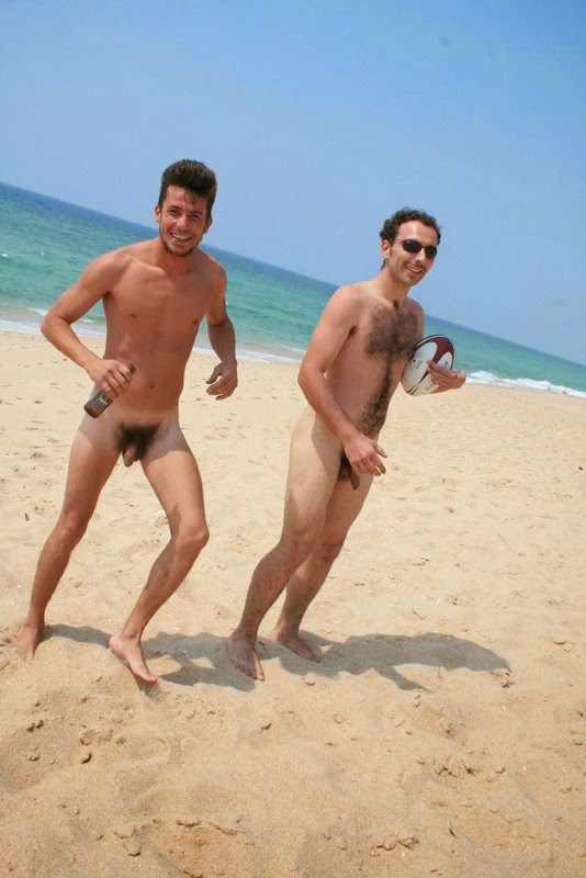 Gay mans pleasure: naked on the beach.