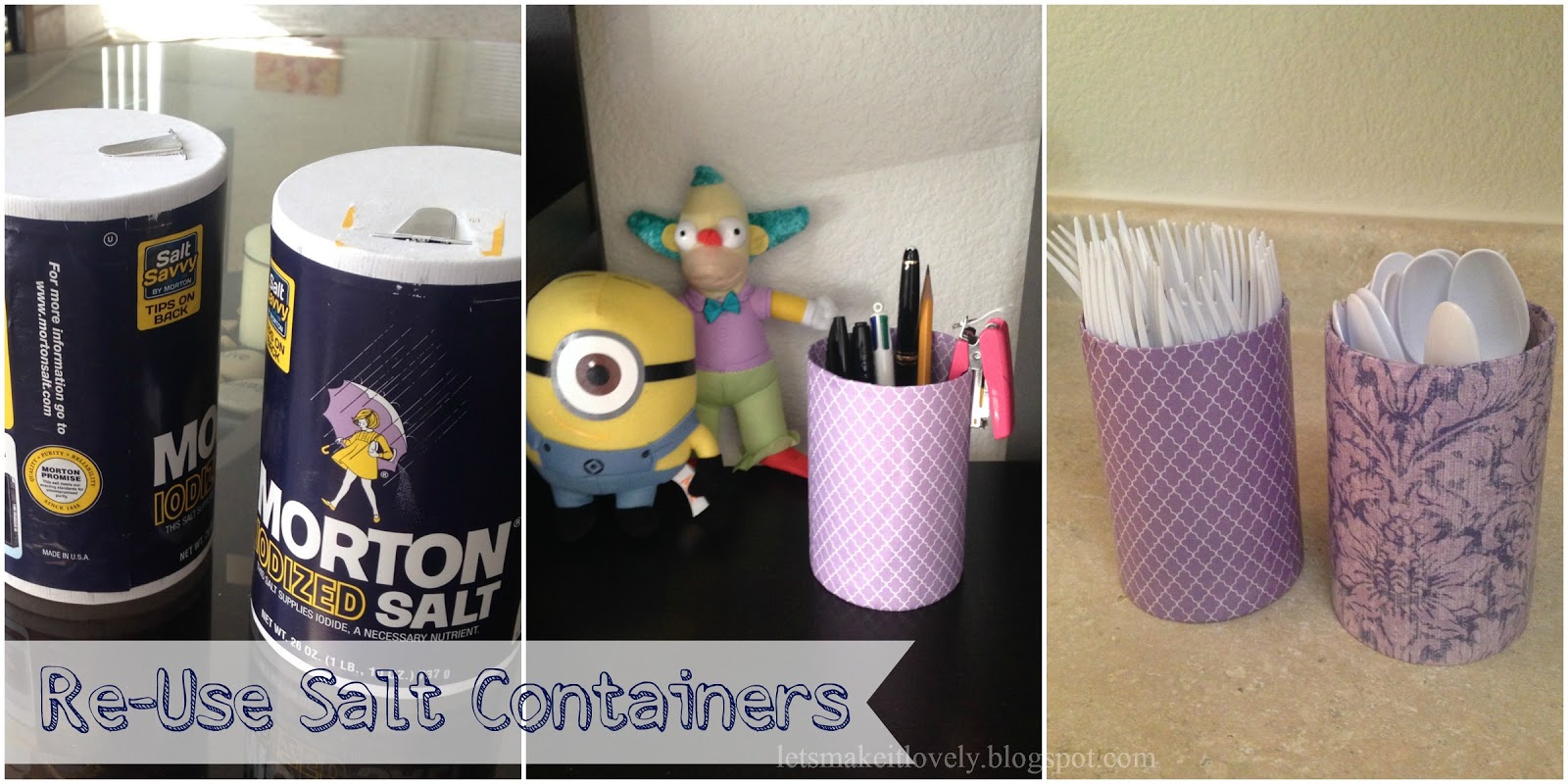 Let's make it lovely Reuse Salt Containers in your Style