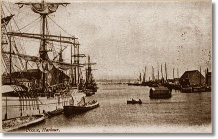 Vintage postcard photo of Poole Harbour, Dorset