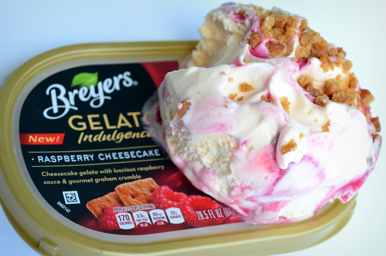 food and ice cream recipes REVIEW Breyers Raspberry Cheesecake Gelato