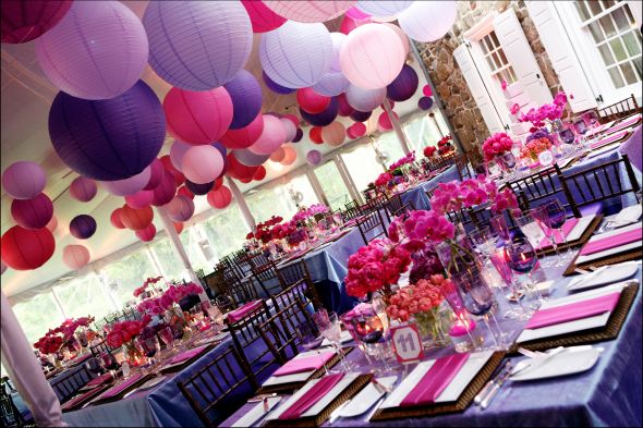 purple and hot pink wedding ideas