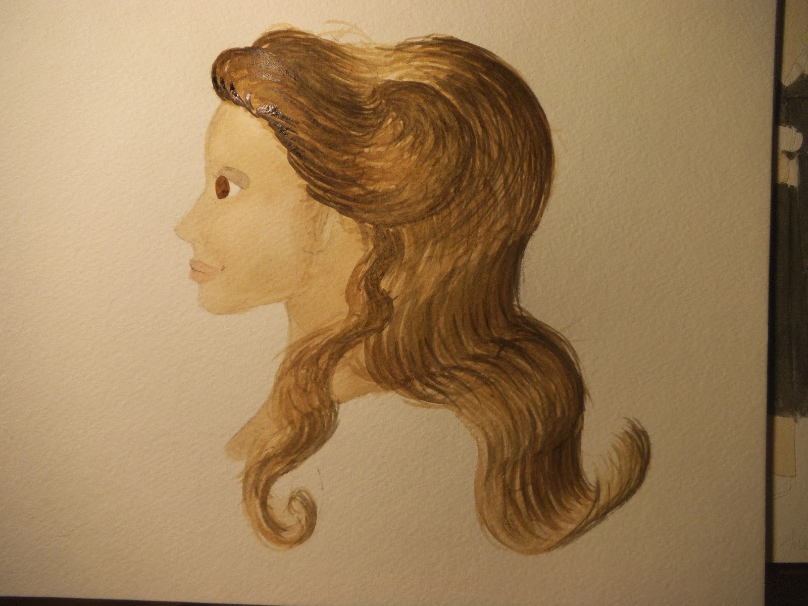 Paper Doll School: Painting Wavy/Curly Hair in Watercolors