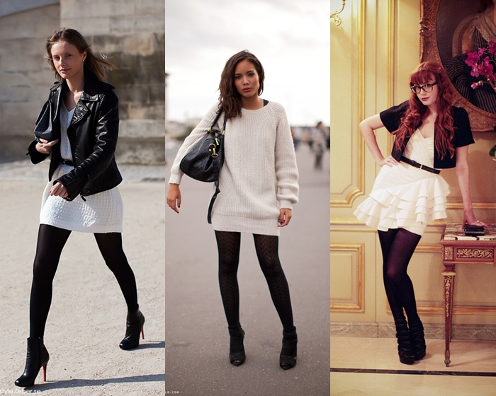 vestido com meia fina