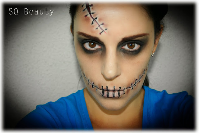 Maquillaje Halloween Gótico Cosido Gothic Stitched makeup Silvia Quiros