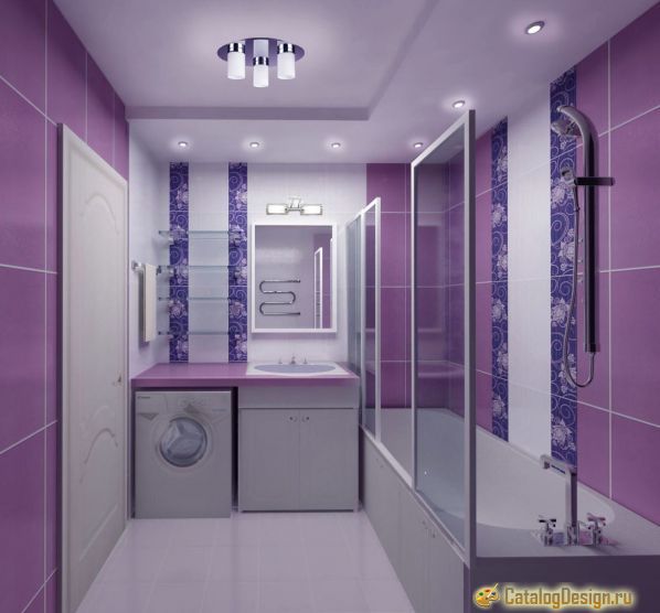 Все о ванной: Как выглядит ванная комната сиреневая