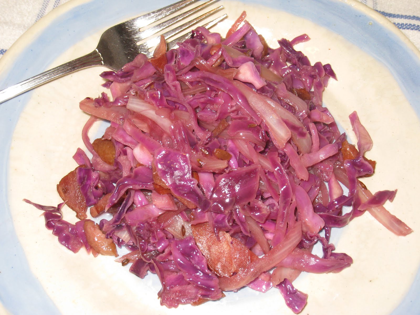 Cooking without a Net Red Cabbage and Bacon Braised in White Wine