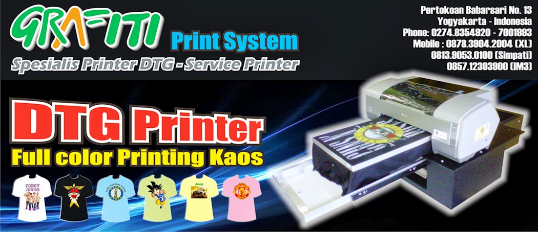 Printer DTG (Printer Sablon Kaos)  dan Printer UV LED Jogja Semarang Solo Makasar