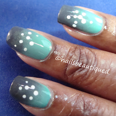 Gradient and Dots Nailart