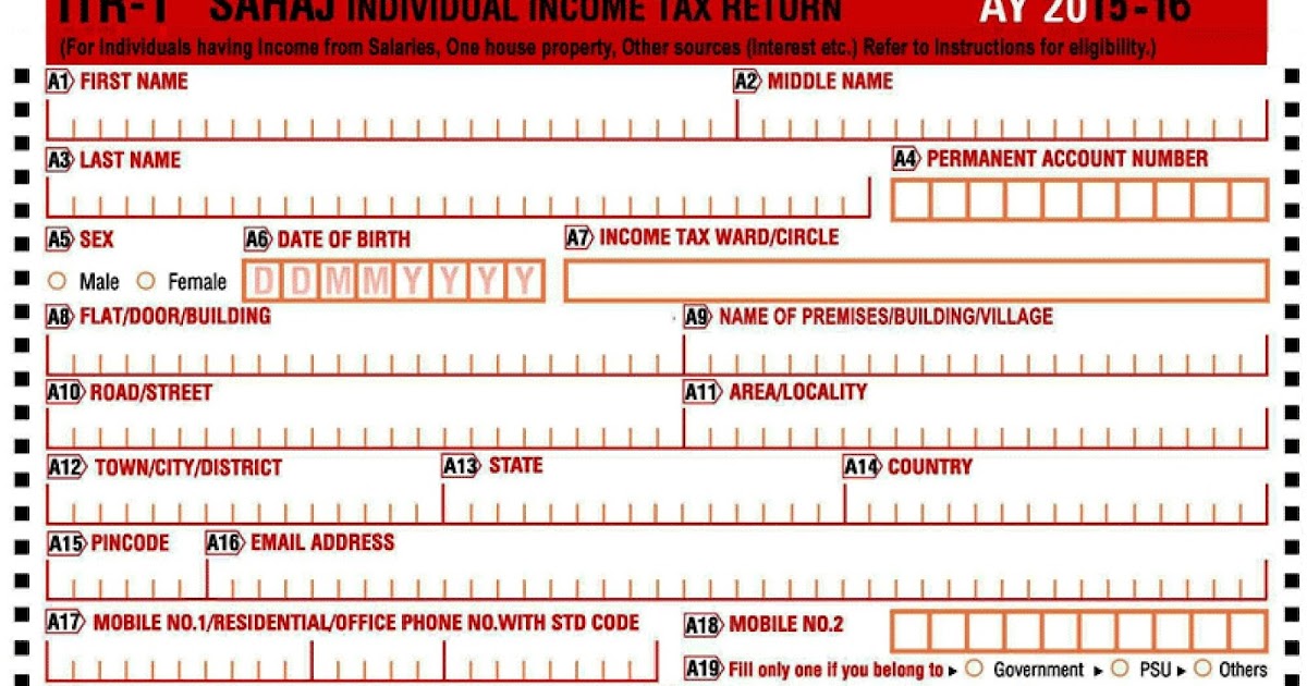 Tax Return Forms ITR1 Sahaj, ITR2 & ITRV Acknowledgement