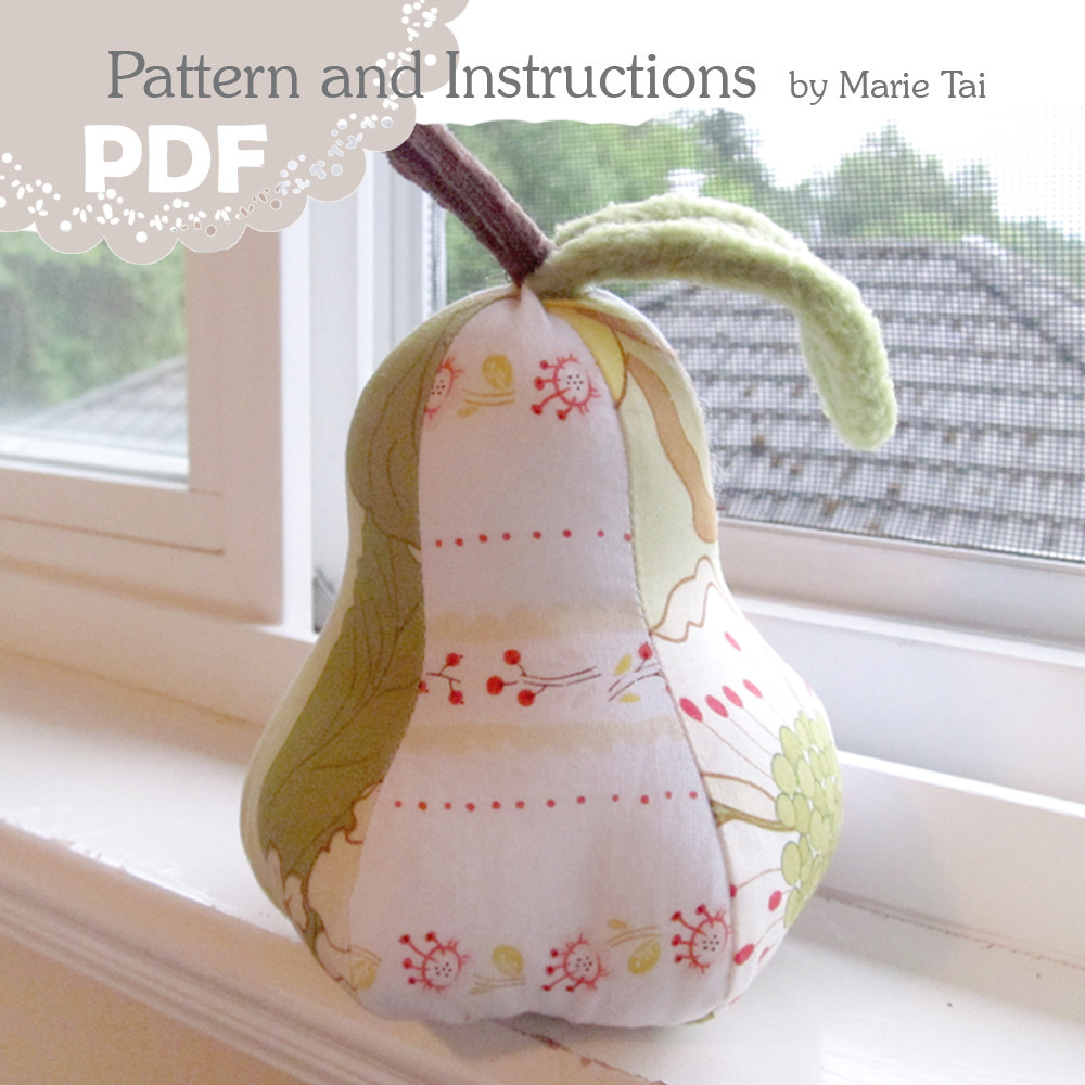 PDF Pear Pincushion Tutorial Giveaway Behind