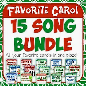http://www.teacherspayteachers.com/Product/Favorite-Carols-BUNDLE-15-Song-Bulletin-Board-Set-1576505