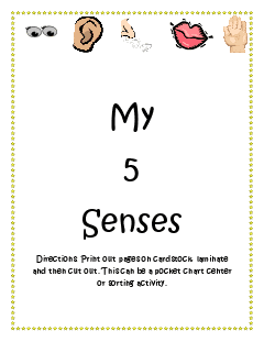 5 Senses Activity Sheets