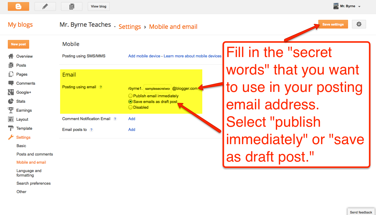 How to Post to Blogger via Email Free Technology For Teachers
