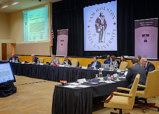 The TSUS Board of Regents recently met at SHSU.