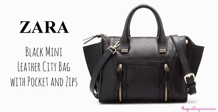 saldi zara Zara Black Mini Leather City Bag with Pocket and Zips saldi invernali 2014