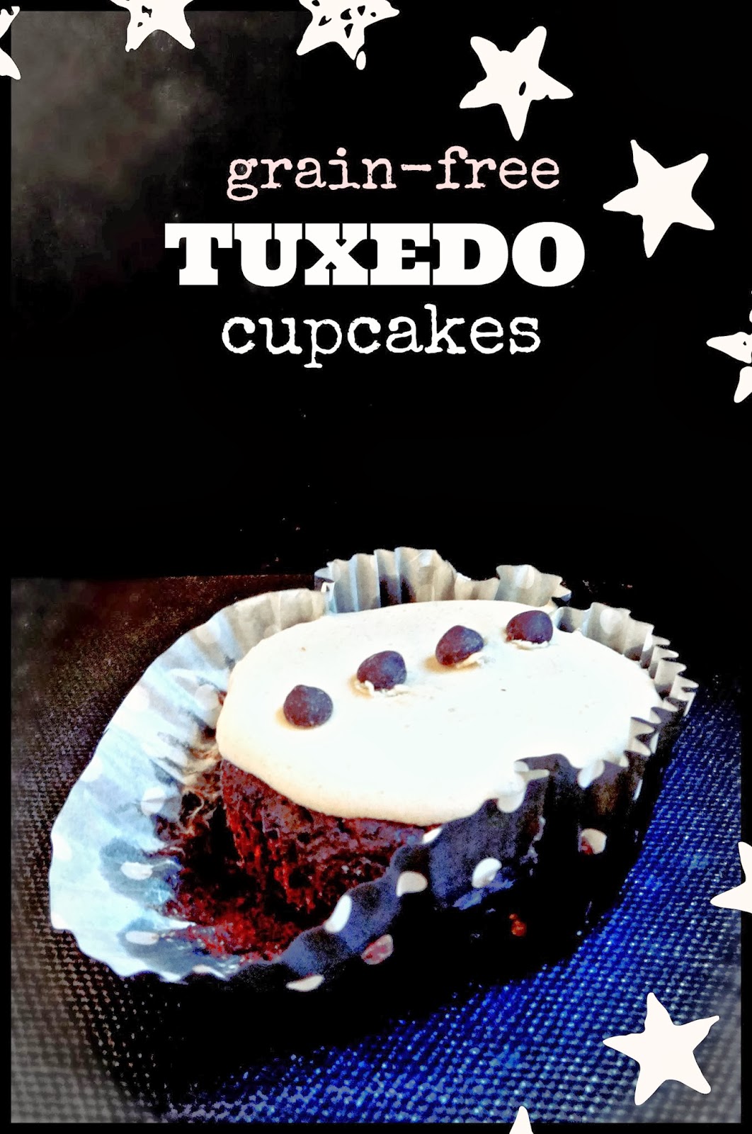 Grain-Free Tuxedo Cupcakes (Chocolate chocolate-chip cakes with Vanilla ...