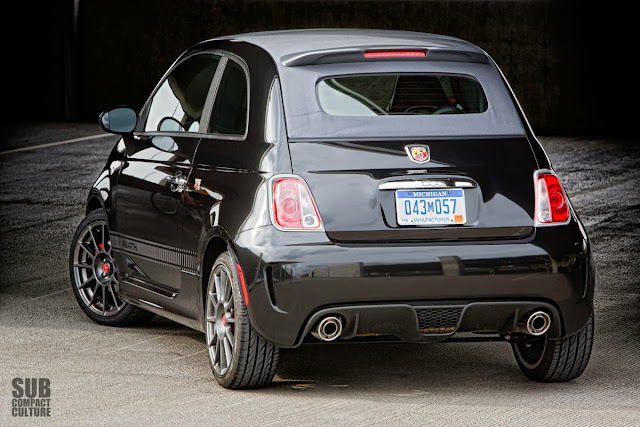 2013 Fiat 500c rear with top up
