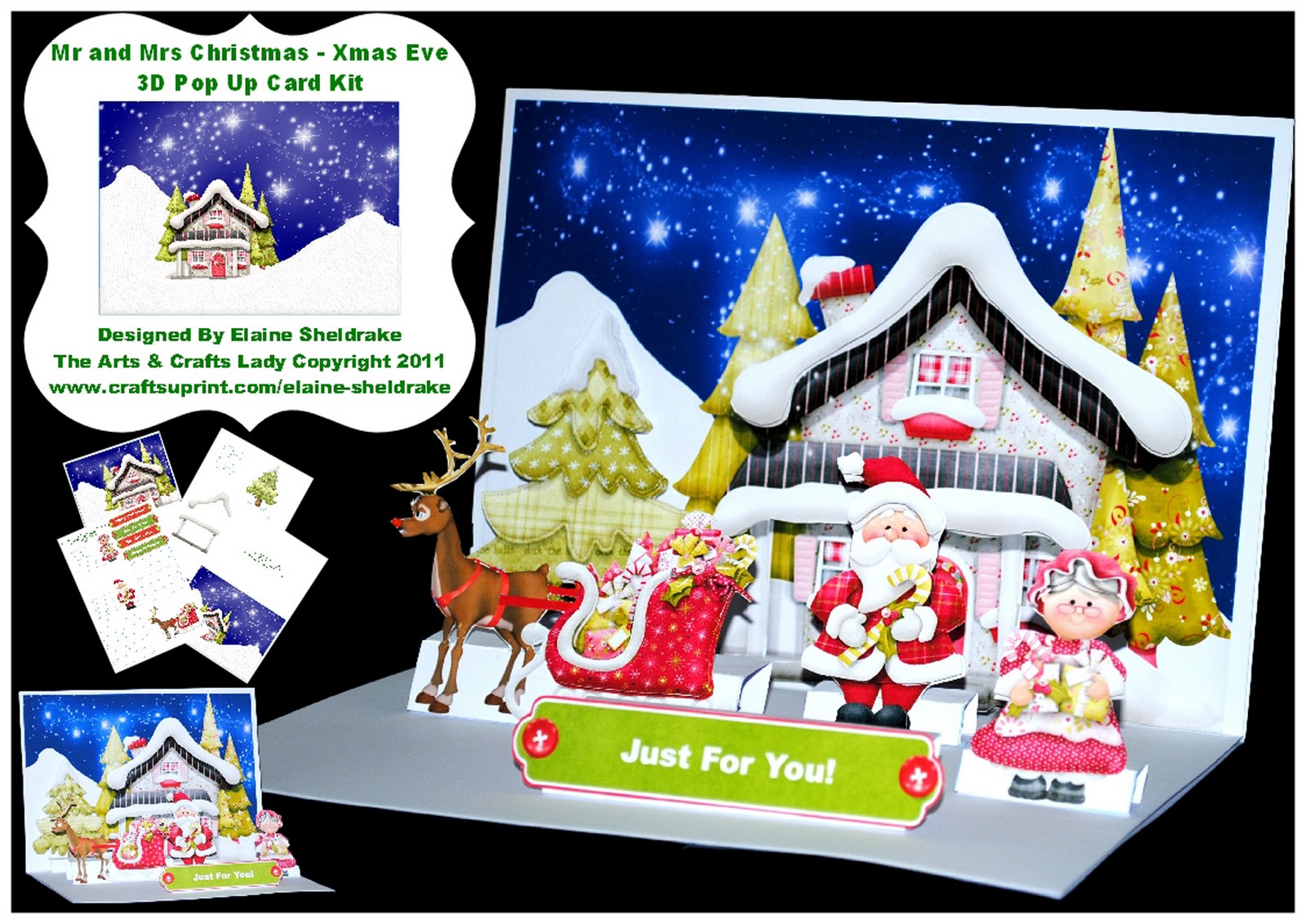 Elaine Sheldrake The Arts And Crafts Lady 3D Giant Card Kits & Pop up