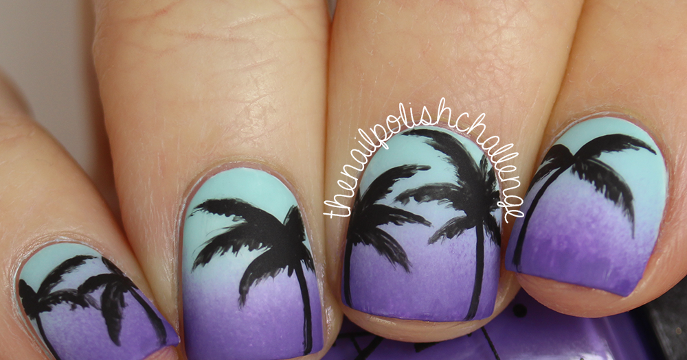 Sunset Palm Tree Nail Design - wide 4