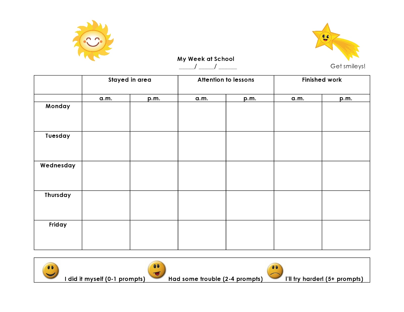 behavior chart template