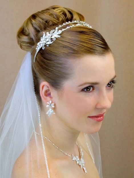 Wedding Ideas Wedding Hairstyles For Short Hair With Veil And Tiara