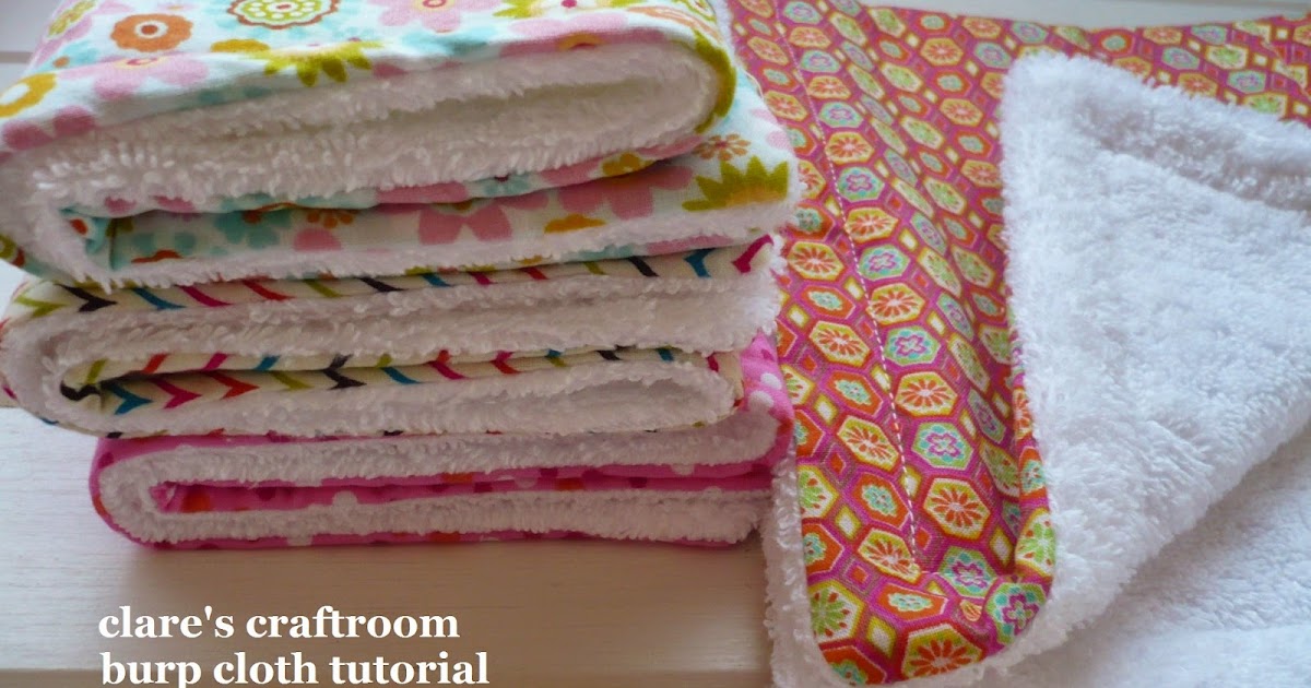 clare's craftroom burp cloth tutorial