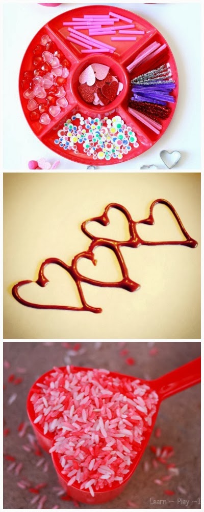 11 Fun sensory play activities with a Valentine's theme.