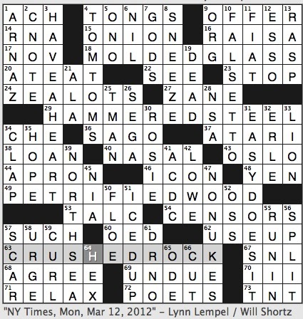 petrify crossword