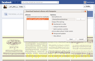 Gambar cara mendownload album foto kaligrafi arab di facebook