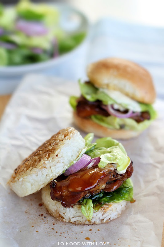 To Food with Love: Teriyaki Chicken Rice Burgers (Sliders)