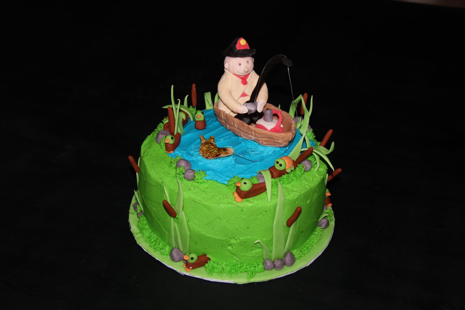 Heather Calvin Cakes Fireman Fishing Cake
