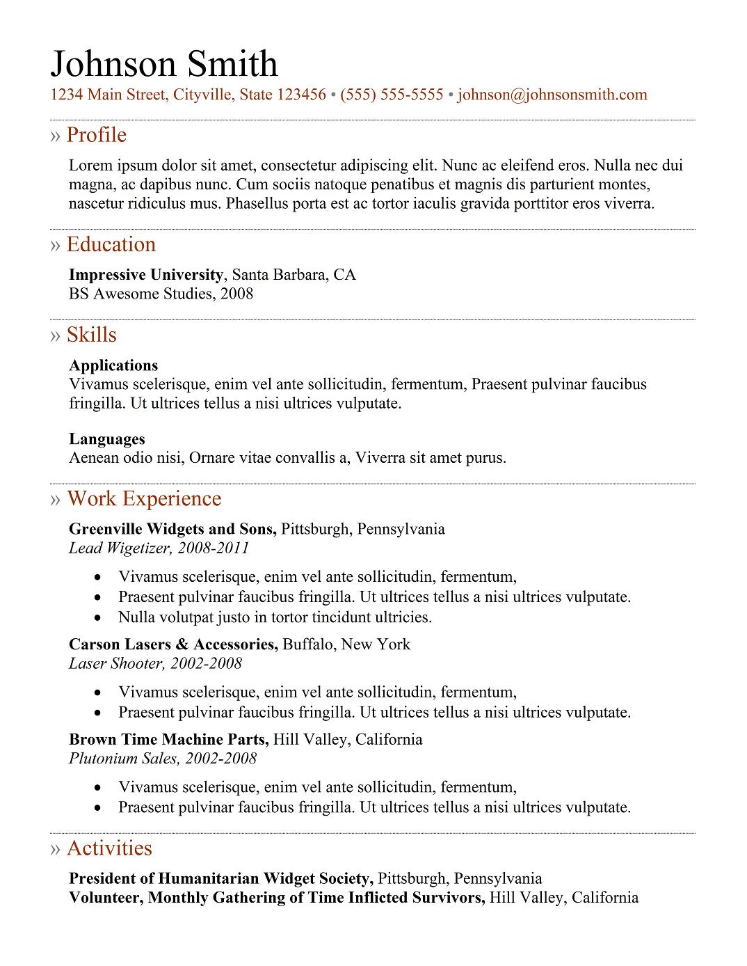 how to prepare a curriculum vitae templates free download