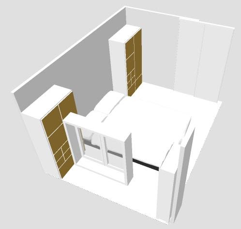 Audrey de extrarradio: Distribución de un dormitorio alargado y estrecho