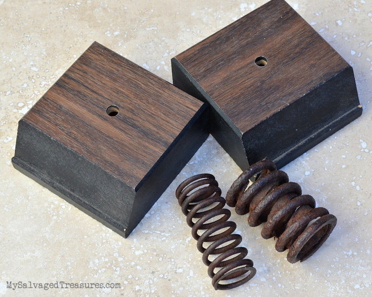 My Salvaged Treasures Trophy Bases, Rusty Springs, and Rhinestones