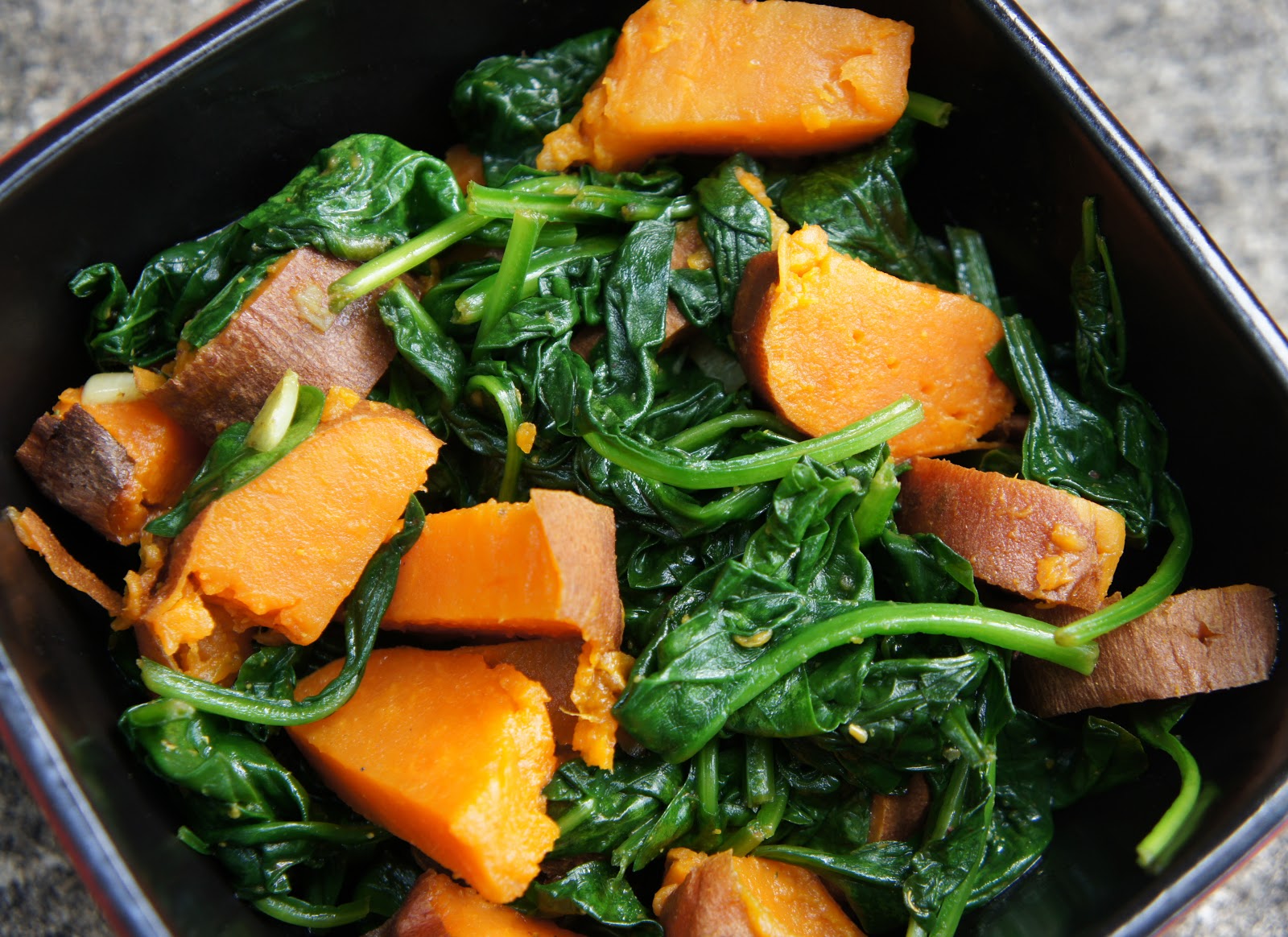 Kid Can Eat! Curried Spinach and Sweet Potato StirFry
