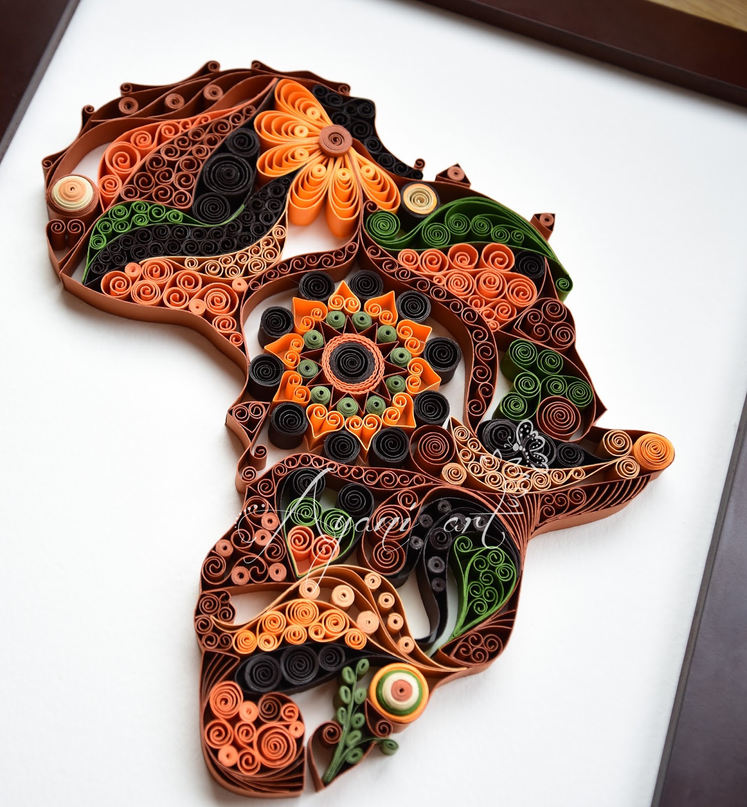 Ayani art Quilling Africa Map