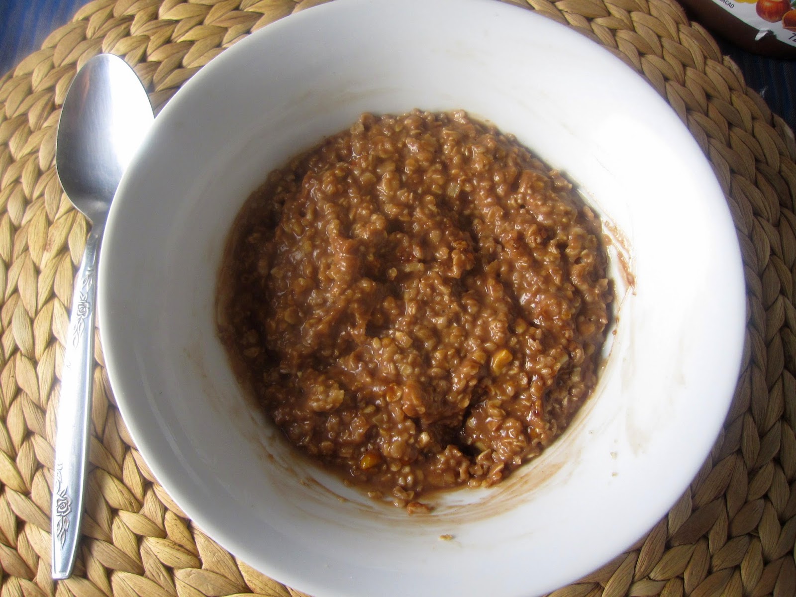 Microwave Peanut Butter, Nutella and Coconut Oatmeal