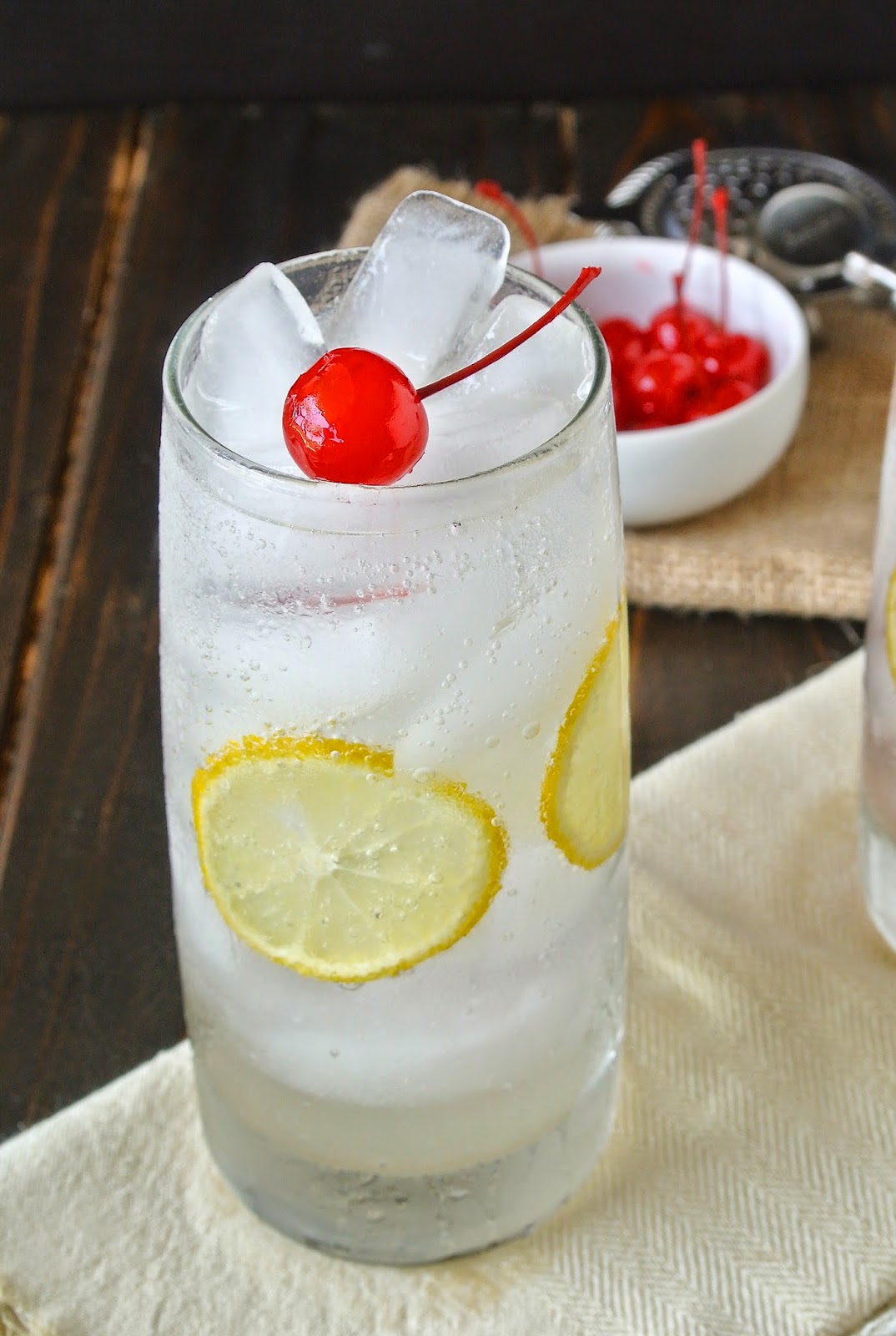 Tom Collins Cocktail With Strawberry