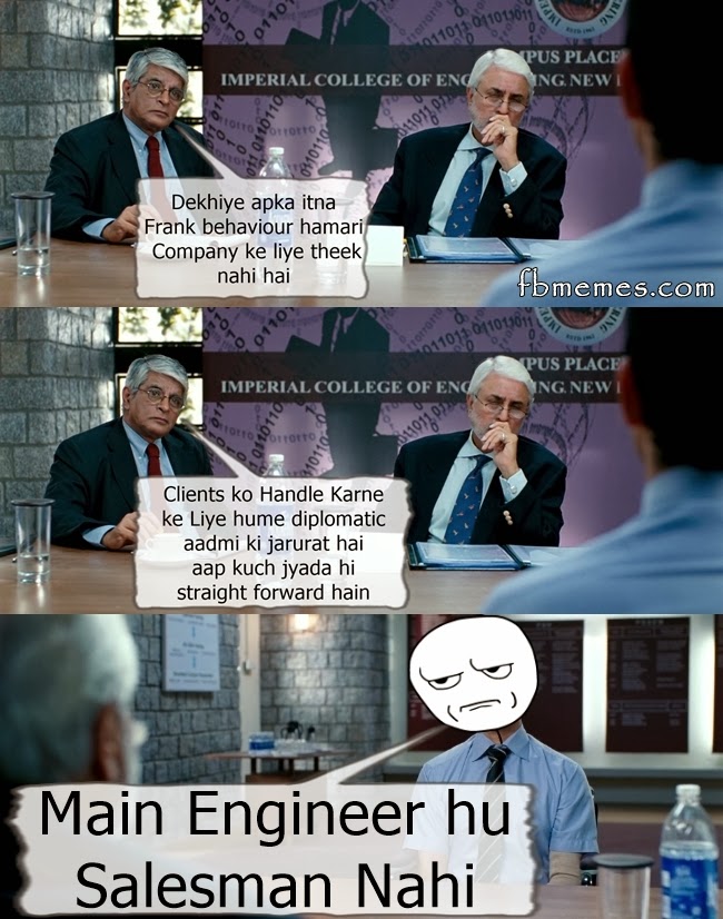 Sir I am Engineer and not Salesman 3 Idiots meme