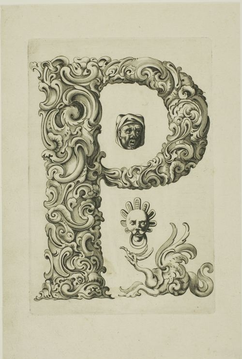 letter 'n' - proto-surrealist organic engraving