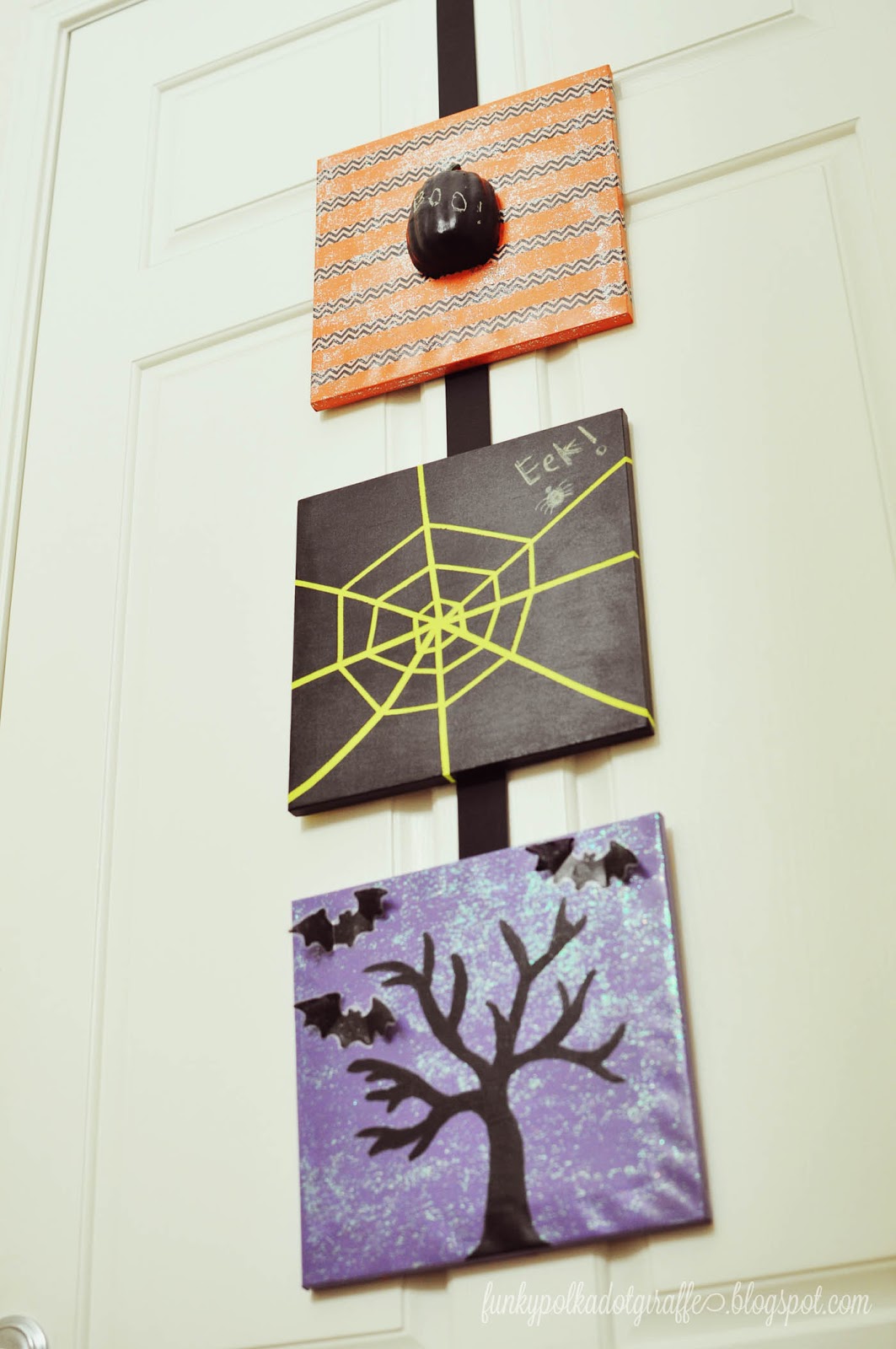 Funky Polkadot Giraffe Tutorial DIY Halloween Canvases