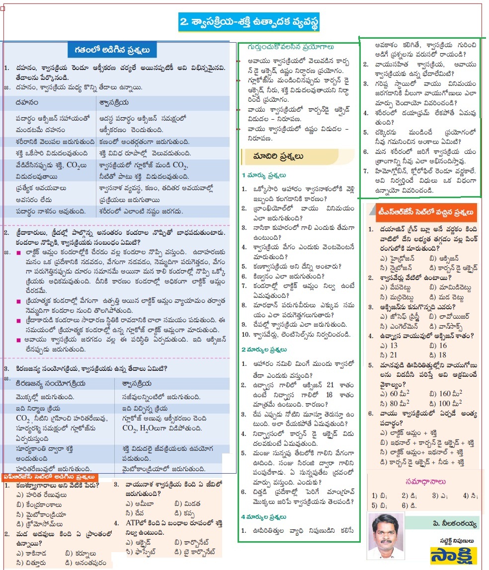 2.RESPIRATION Educational Portal in Telugu , Free Educational Science