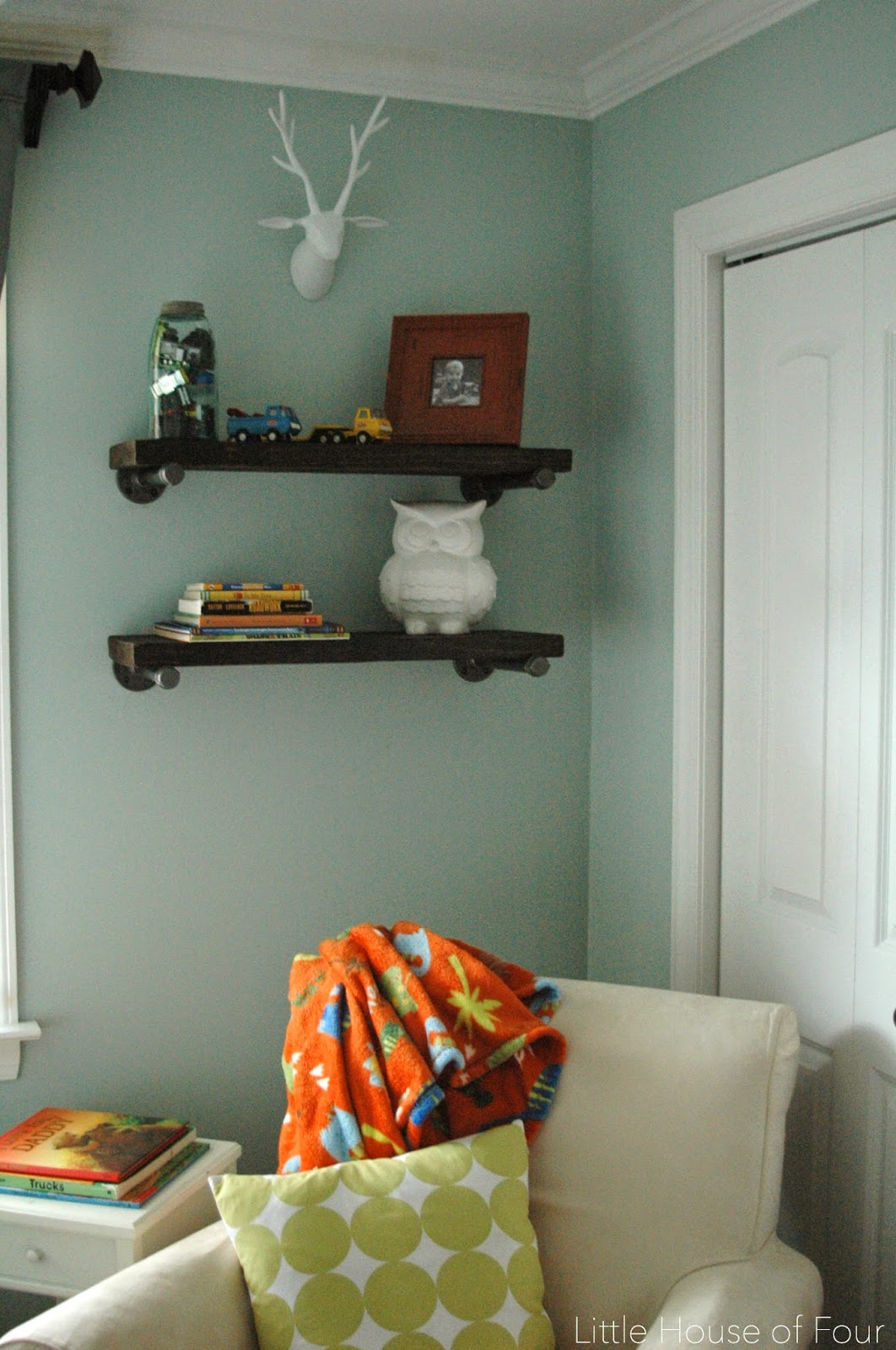 {DIY} Steel Shelves... Little House of Four Creating a beautiful