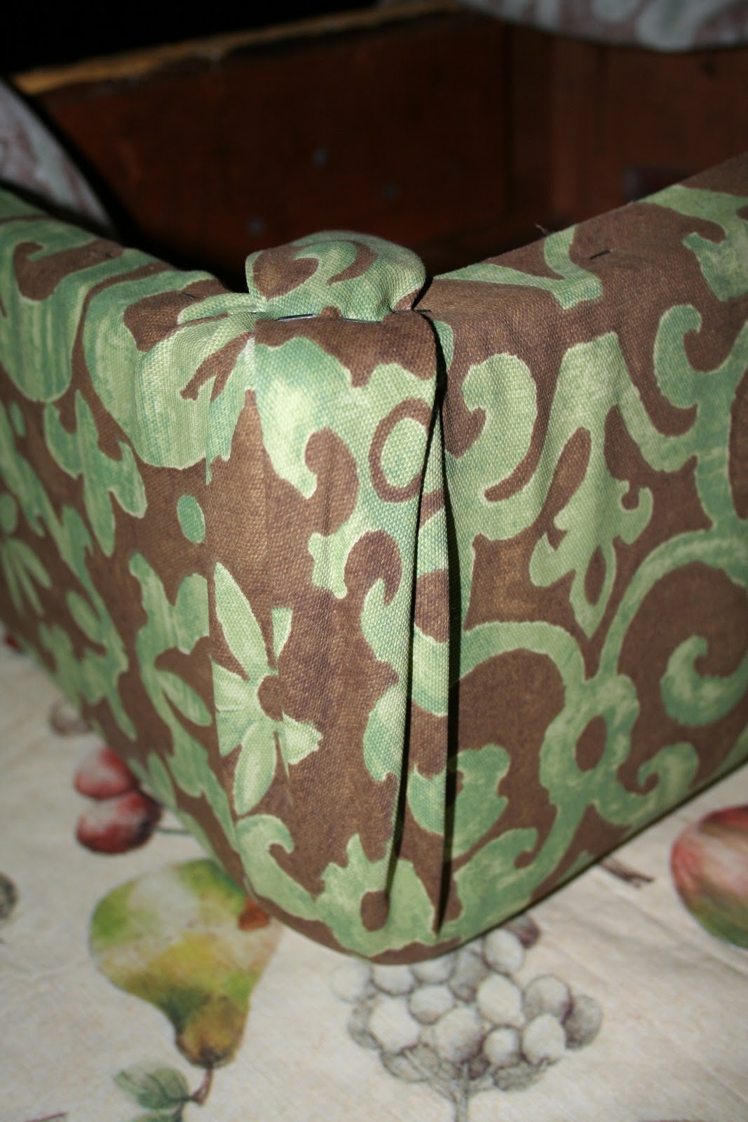 DIY180 No Sew Reupholster Antique Ottoman