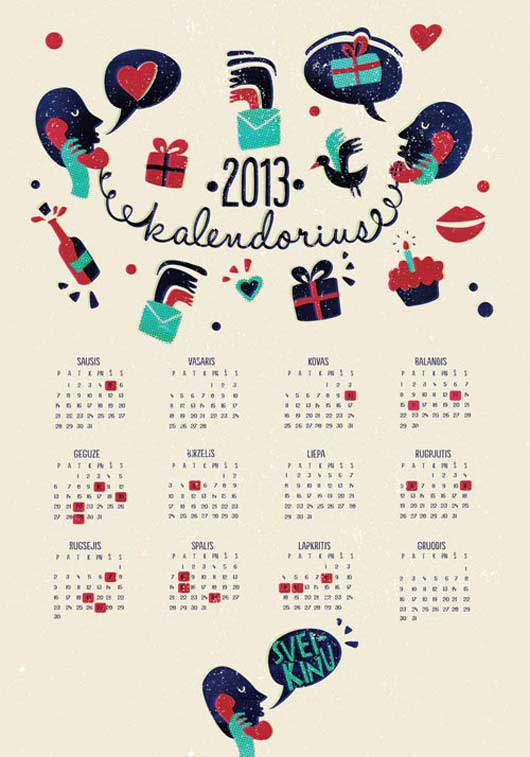 2013 calendar design