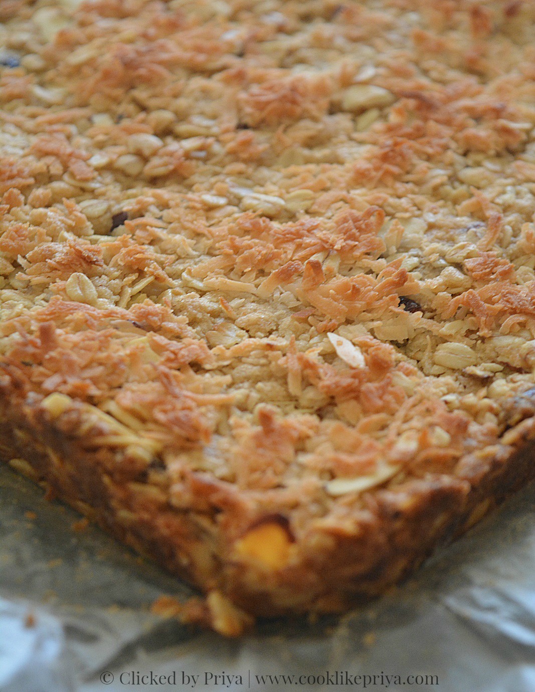 Cook like Priya Eggless Oats Coconut Fruit & Nuts Bar Rolled oats