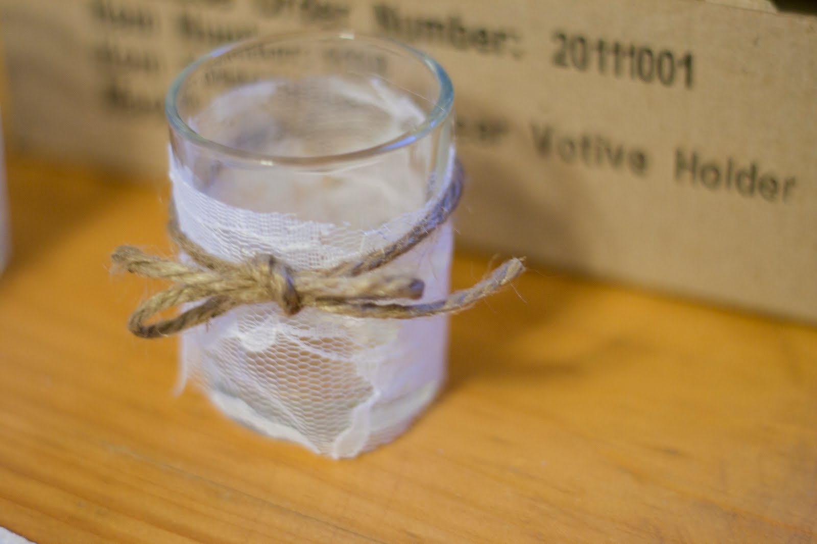 Rustic, Romantic Lace, Satin and Twine Candle Holders Weddingbee