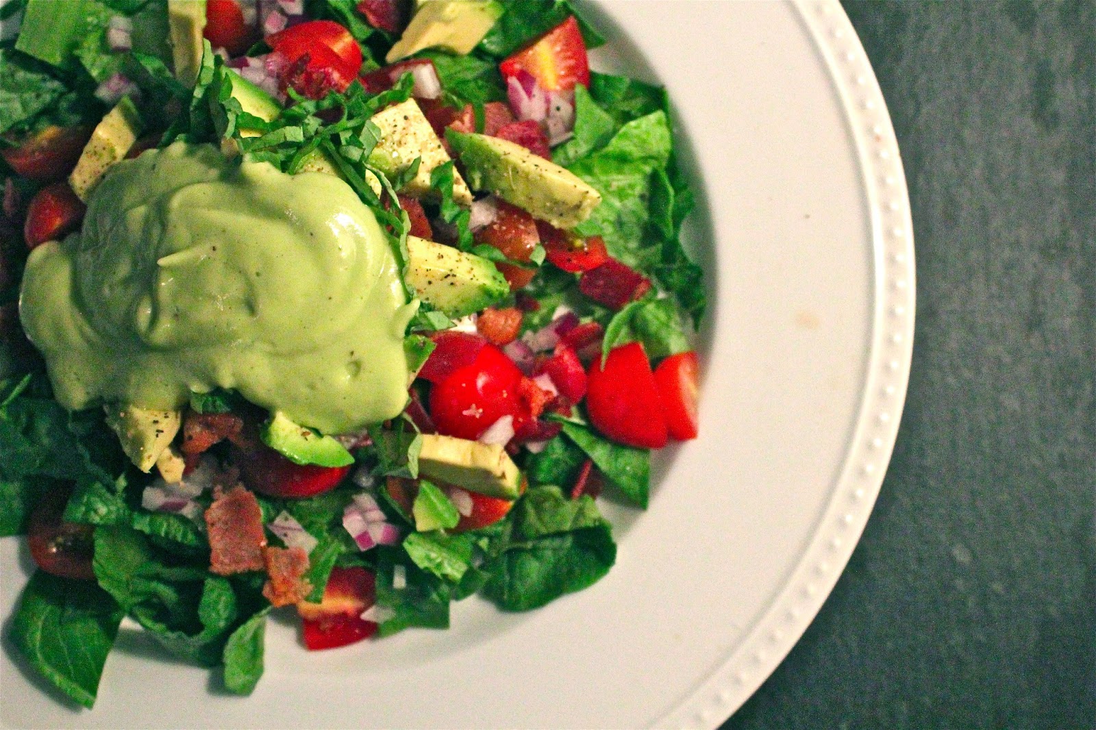 Carey On Lovely BLT Salad with Creamy Avocado Dressing