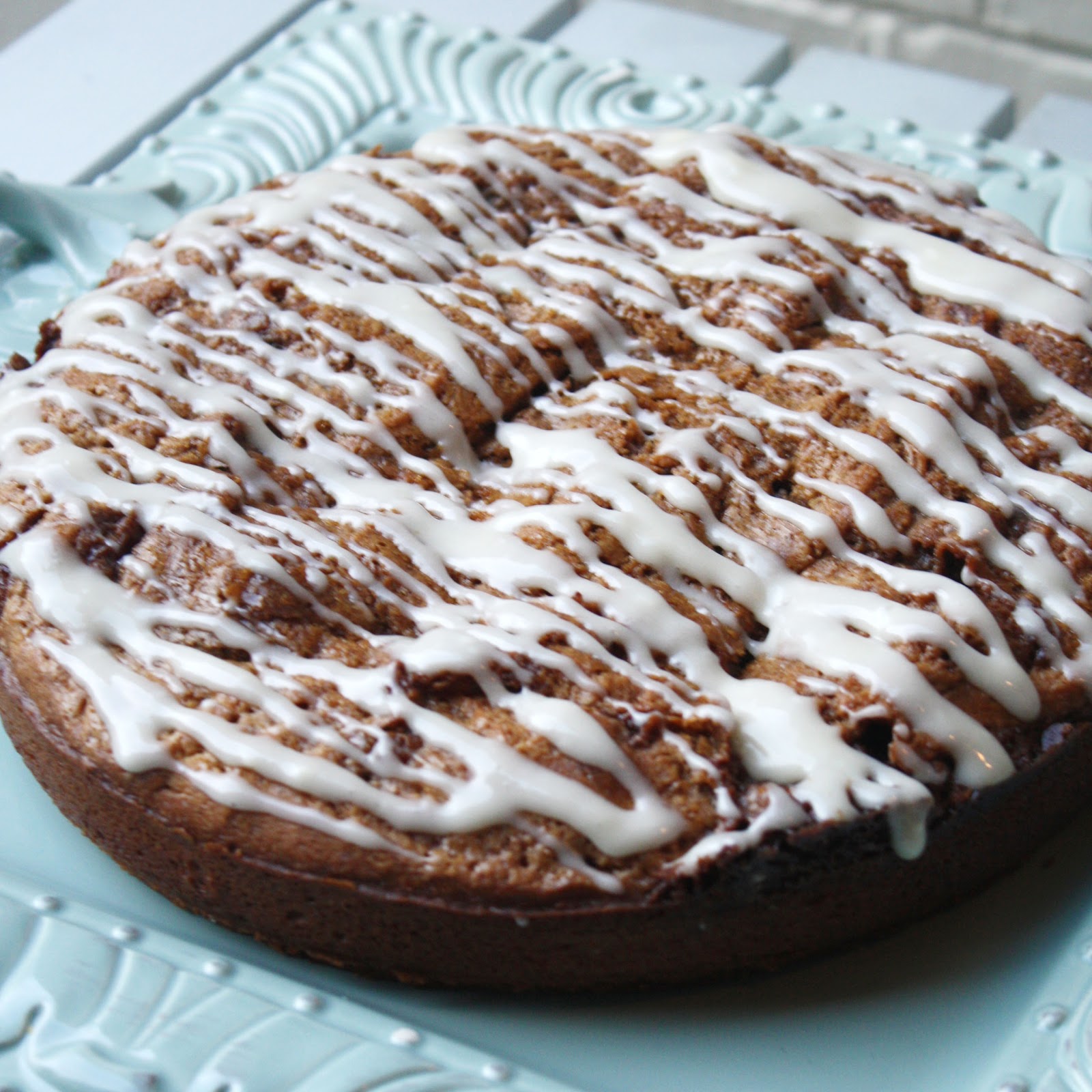 Chocolate Therapy Cinnamon Roll Coffee Cake with Cream Cheese Glaze