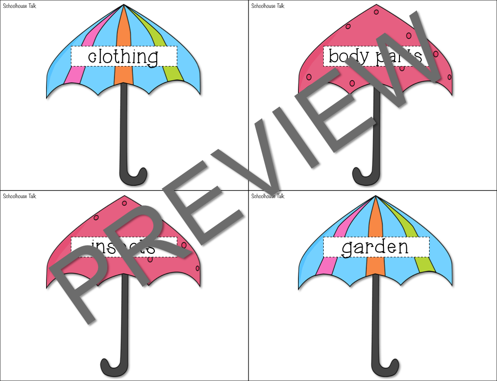 Schoolhouse Talk! Umbrella Categories